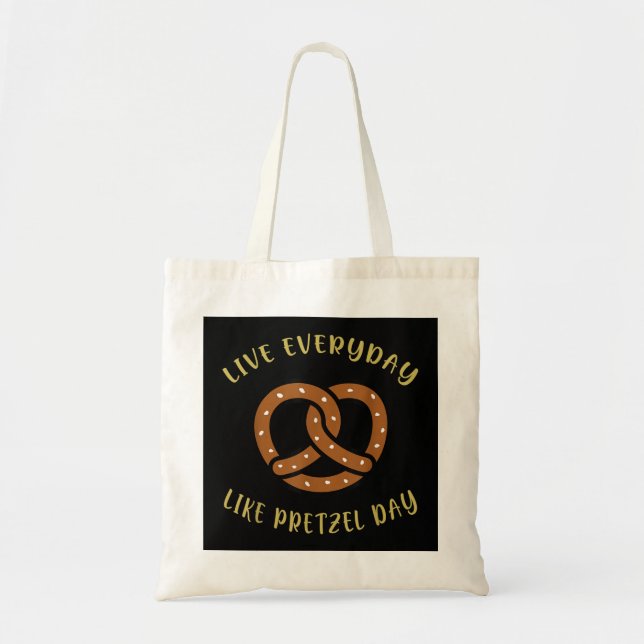 Bolsa Tote Dia de Pretzel Engraçado (Frente)
