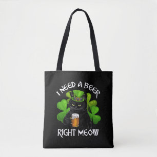 Bolsa Tote Dia de São Patrício De Bebendo De Gato Negro Para