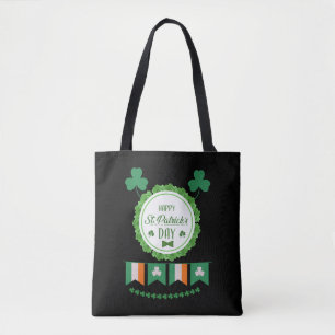 Bolsa Tote Dia de São Patrício Feliz Gnome do Arco-Íris Cute 
