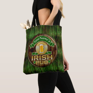 Bolsa Tote Dia de São Patrício irlandês do sinal do bar do