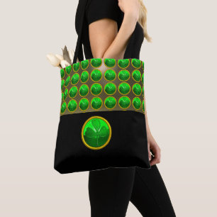 Bolsa Tote DIA DE SÃO PATRÍCIO VERDE SHAMROCK GEMSTONE Black