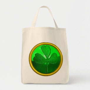 BOLSA TOTE DIA DE SÃO PATRÍCIO VERDE SHAMROCK GEMSTONE JEWEL