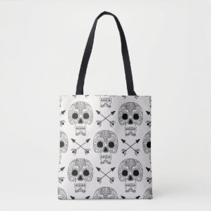 Bolsa Tote Dia do Morto do Crânio Mexicano