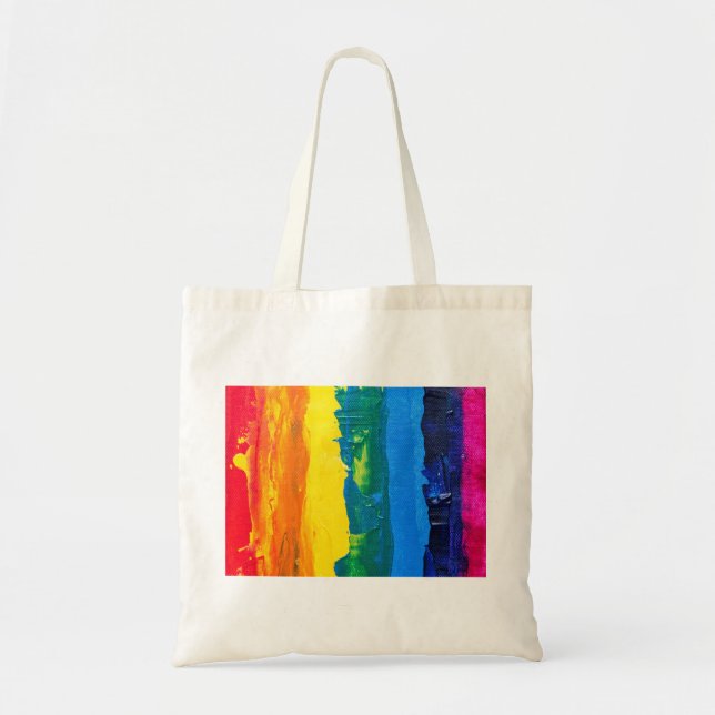Bolsa Tote Dia do Sinalizador do Orgulho de Gay de Pintura do (Frente)