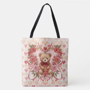 Bolsa Tote Dia dos Namorados, Urso de Pelúcia, Coração de Amo