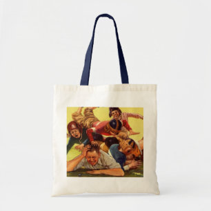 Bolsa Tote Dia dos Pais Vintage, Futebol Infantil e Cachorro