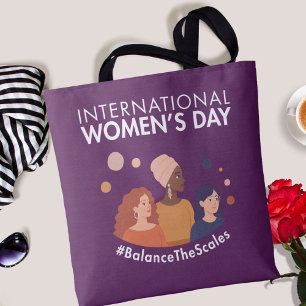 Bolsa Tote Dia Internacional da Mulher 2026 Equilibre as Bala