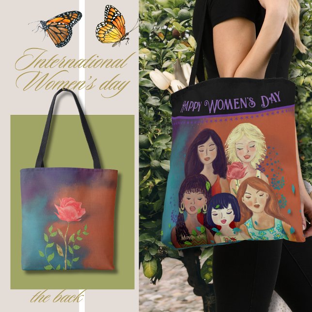 Bolsa Tote Dia Internacional da Mulher Colorido (International Women's Day colorful Tote Bag)