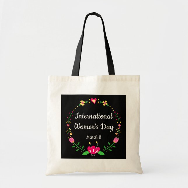 Bolsa Tote Dia Internacional da Mulher Floral (Frente)