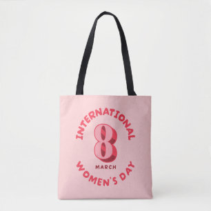 Bolsa Tote Dia Internacional da Mulher Rosa, 8 de março