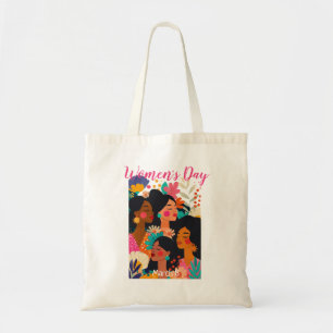 Bolsa Tote Dia Internacional da Mulher Rosa Floral