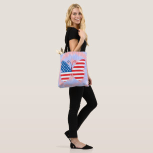 Bolsa Tote Dia Memorial/4 de julho Borboleta
