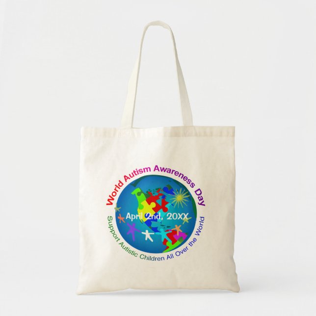 Bolsa Tote Dia Mundial da Consciência do Autismo (Frente)
