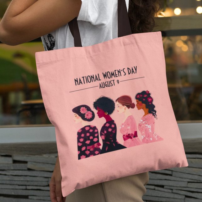 Bolsa Tote Dia Nacional da Mulher: Mulheres Globais Rosa (Criador carregado)