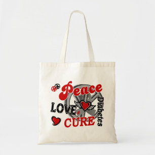 Bolsa Tote Diabetes da cura 2 do amor da paz