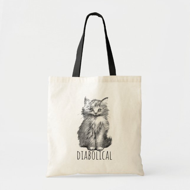 Bolsa Tote Diabolical Cute Fluffy Kitten (Frente)