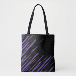Bolsa Tote Diagonais em Roxo e Preto