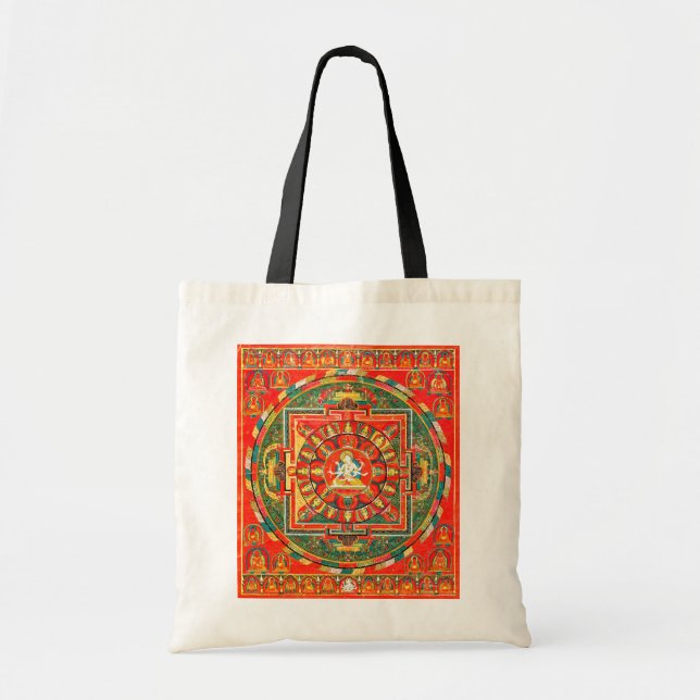 Bolsa Tote Diagrama Cósmico de Mandala para a Meditação (Frente)
