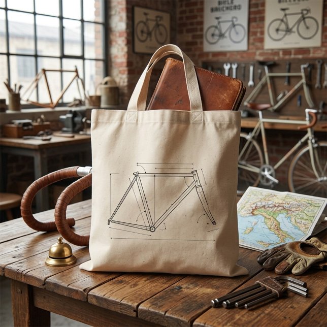 Bolsa Tote Diagrama de Geometria de Quadro de Bicicleta  (Criador carregado)