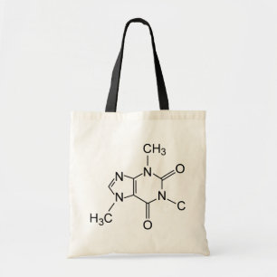Bolsa Tote Diagrama Químico da Molécula de Cafeína
