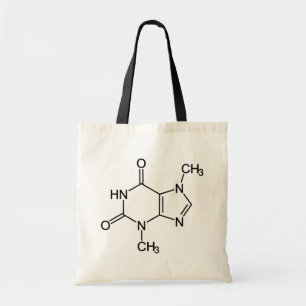 Bolsa Tote Diagrama Químico da Molécula de Teobromina do Choc