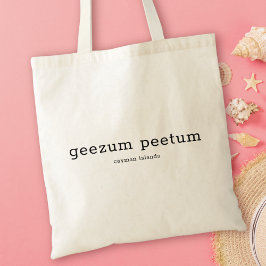 Bolsa Tote Dialeto das Ilhas Caimão Humorosas Geezum Peetum