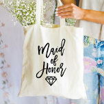 Bolsa Tote Diamante de Madrinha de casamento de Script Preto<br><div class="desc">Avise a todos que você é a madrinha de casamento com um saco de diamantes moderno de "Madrinha de casamento". Esta bela sacola de tote é a maneira perfeita de dizer obrigado por ser a madrinha de casamento.</div>