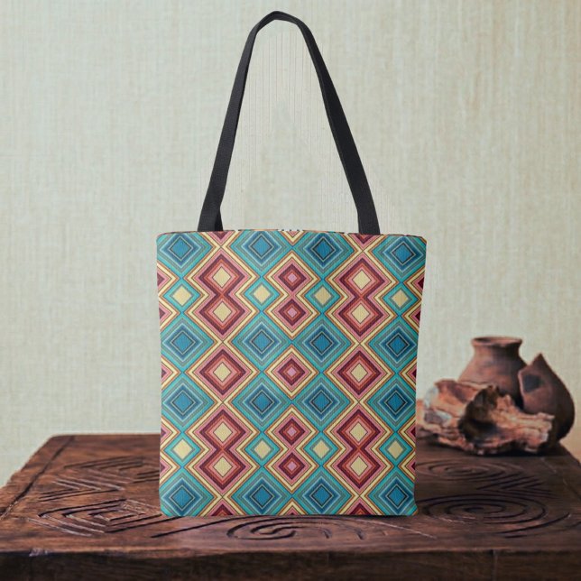 Bolsa Tote Diamante Macio Multicolorido & Listras (Criador carregado)