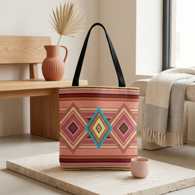 Bolsa Tote Diamante Multicolor Suave e Listra (Criador carregado)