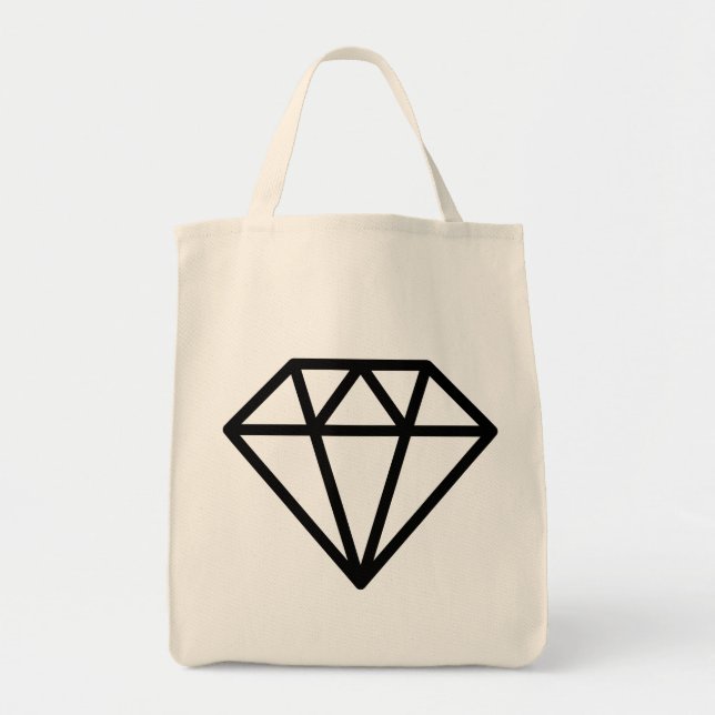 Bolsa Tote Diamante Simples - Preto (Frente)
