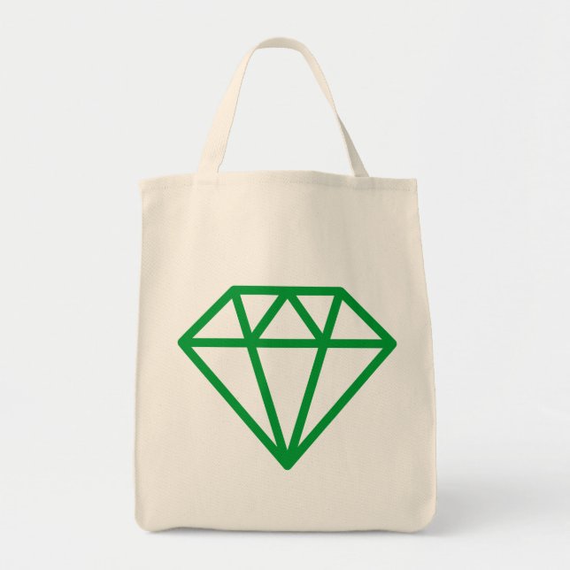 Bolsa Tote Diamante Simples - Verde de Grama em Natural (Frente)