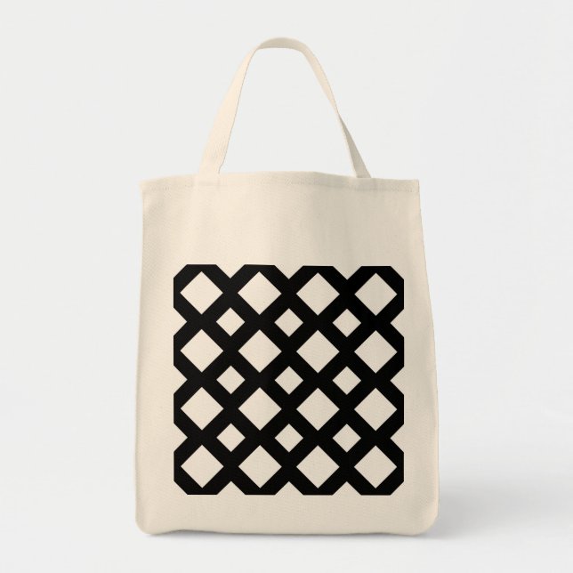 Bolsa Tote Diamantes Brancos em Preto (Frente)
