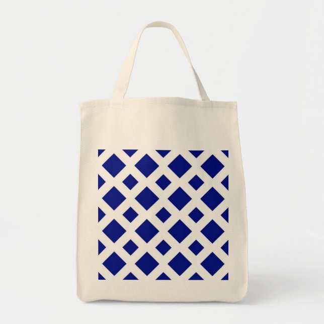 Bolsa Tote Diamantes de marinho em Branco (Frente)