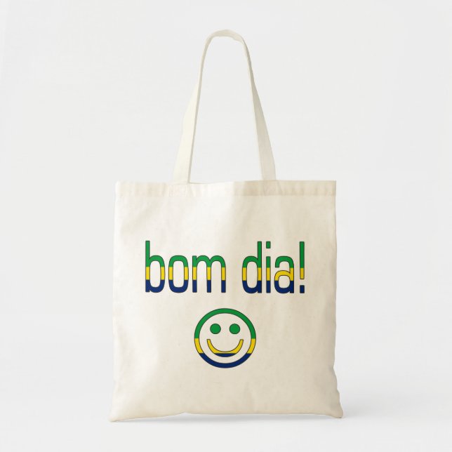 Bolsa Tote Diâmetro de Bom! Cores da bandeira de Brasil (Frente)