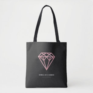 Bolsa Tote Diamond Dourado rosa