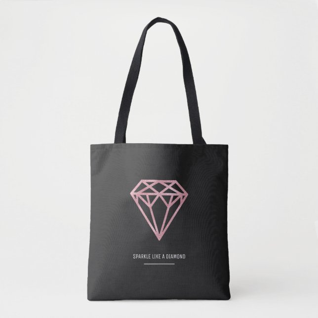 Bolsa Tote Diamond Dourado rosa (Frente)