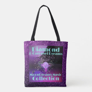 Bolsa Tote Diamond e Carousel Sonham Com Glitter Purple Faux