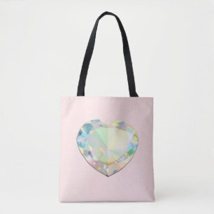 Bolsa Tote Diamond Heart Pink