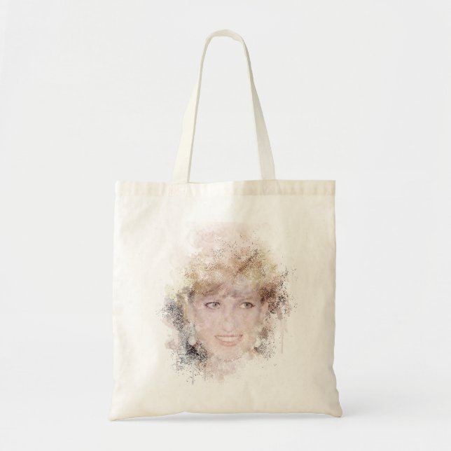 Bolsa Tote Diana As PessoasDa Princesa Watercolor Portrait (Frente)