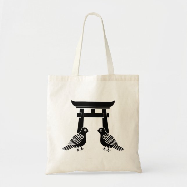 Bolsa Tote Diante das pombas e Torii (Frente)