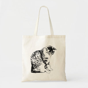 Bolsa Tote Dias de Mercado com Estilo de Cat Moderno