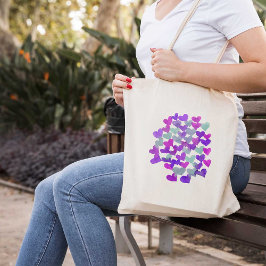 Bolsa Tote Dias de os namorados - roxo e aqua