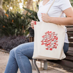 Bolsa Tote Dias de os namorados - vermelho e cinza