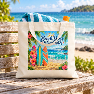 Bolsa Tote Dias de Praia & Boas Vibrações Pranchas de Surf Tr