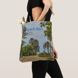 Bolsa Tote Dias de Praia, Nublado, Bem-vindo à Praia 