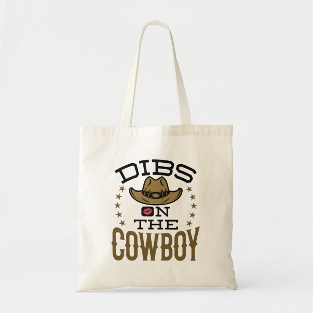 Bolsa Tote Dibs no Fio de Namorada da Esposa Cute Cowboy (Frente)