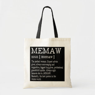 Bolsa Tote dicionário de memaw definição memaw vovó mortes
