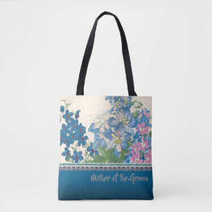 Bolsa Tote Dif. de Bridesmaid Favorito das Flores Azuis