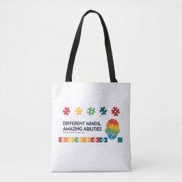 Bolsa Tote Different Minds Amazing Abilities Awareness Art