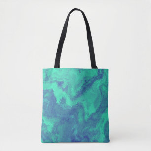 Bolsa Tote Difusão Verde abstrato Azul